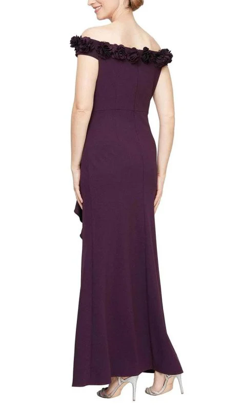 Alex Evenings Size 14 8160404 Aubergine Mother of Bride Dress - Image 2
