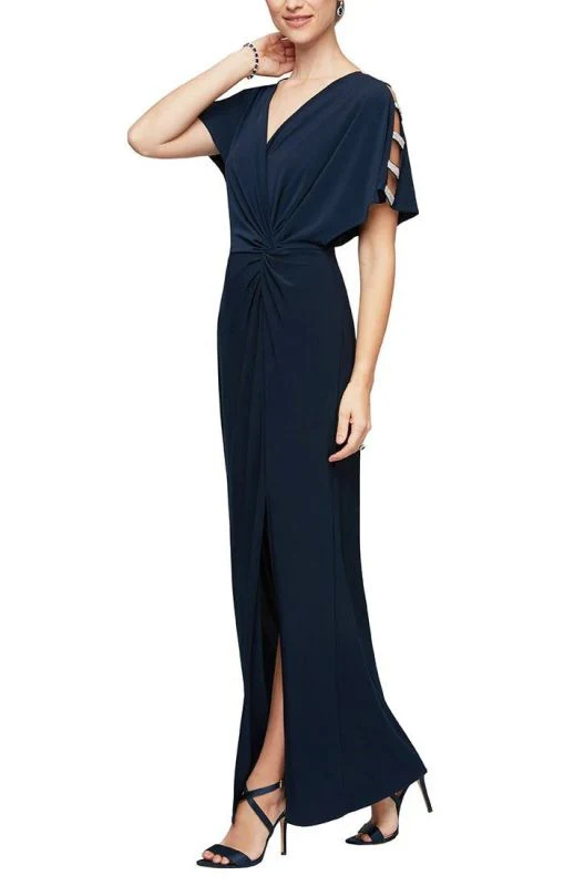 Alex Evenings Size 14 Navy Mother of Bride Dress