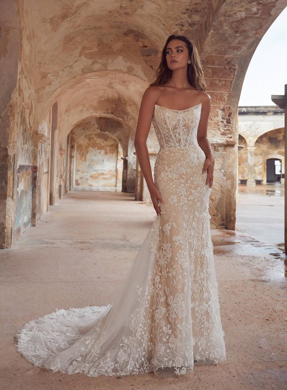 Calla Blanche Size 10 123106 Shazeem Ivory/Ivory Gown
