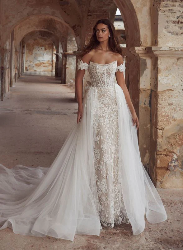 Calla Blanche Size 10 123106 Shazeem Ivory/Ivory Gown - Image 4