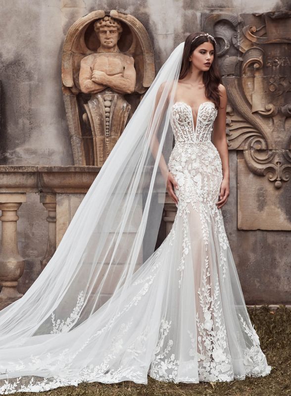 Calla Blanche Size 8 121101 Lilia Ivory/Light Nude Gown - Image 4