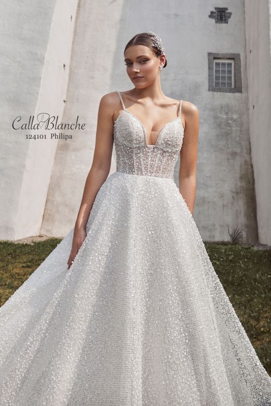 Calla Blanche Size 8 124101 Philipa Ivory Gown - Image 2