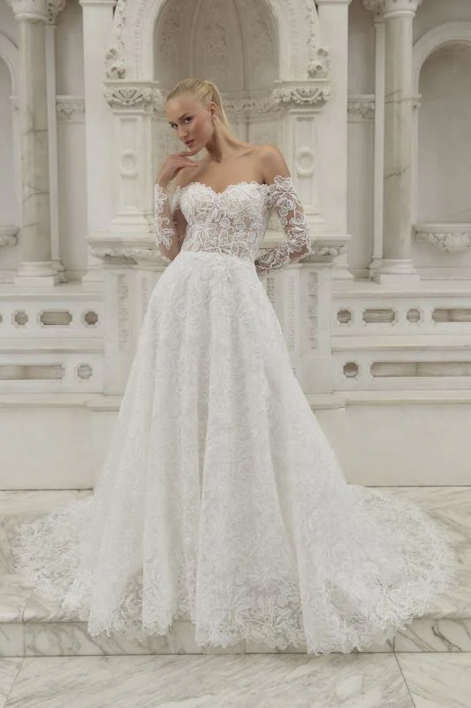 Casablanca Size 10 2593 Felicity Ivory/Nude/Ivory Gown
