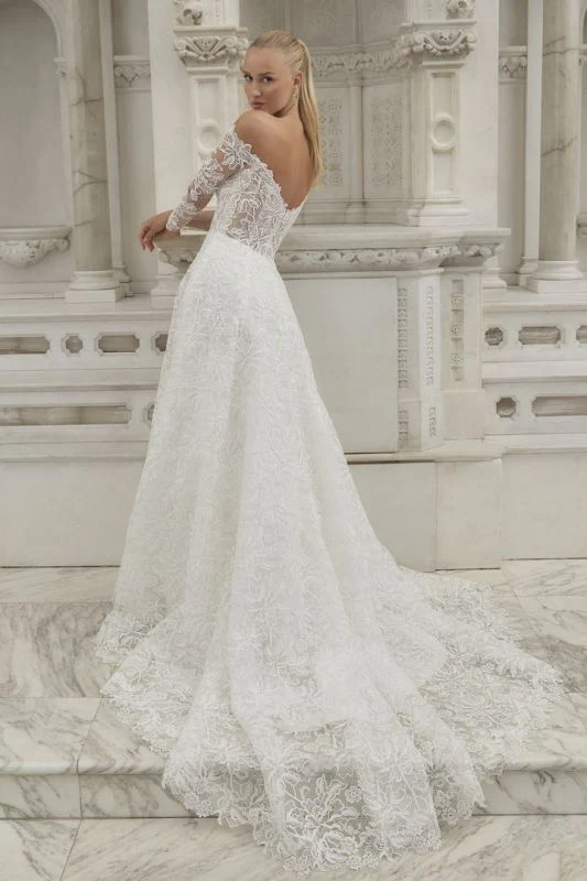 Casablanca Size 10 2593 Felicity Ivory/Nude/Ivory Gown - Image 4