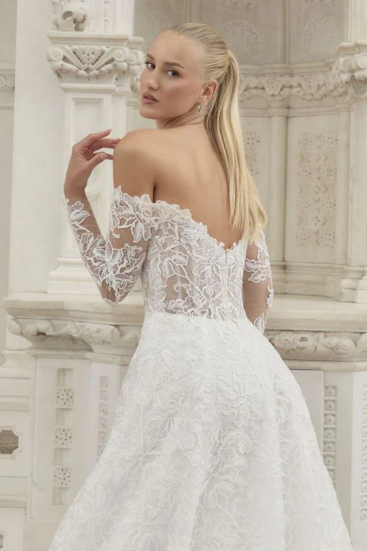 Casablanca Size 10 2593 Felicity Ivory/Nude/Ivory Gown - Image 5