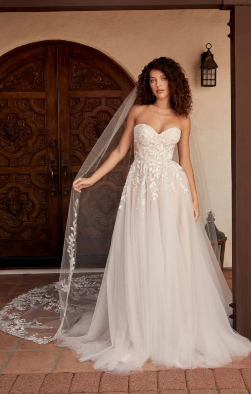Casablanca Size 10 BL440 Wyatt Silver Blush/Nude/Ivory Gown - Image 5