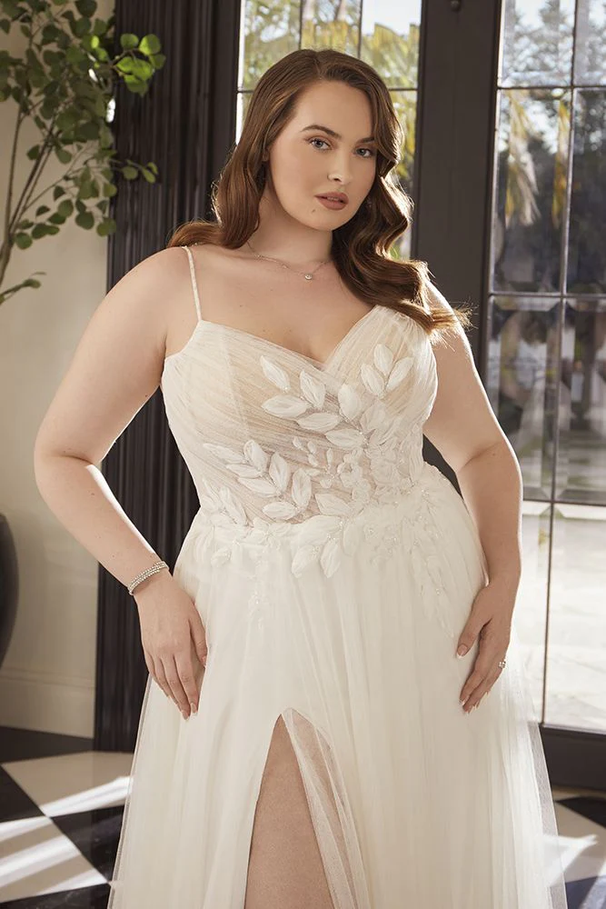 Casablanca Size 16C 2563 Rhiannon Ivory/Nude/Ivory Gown - Image 2