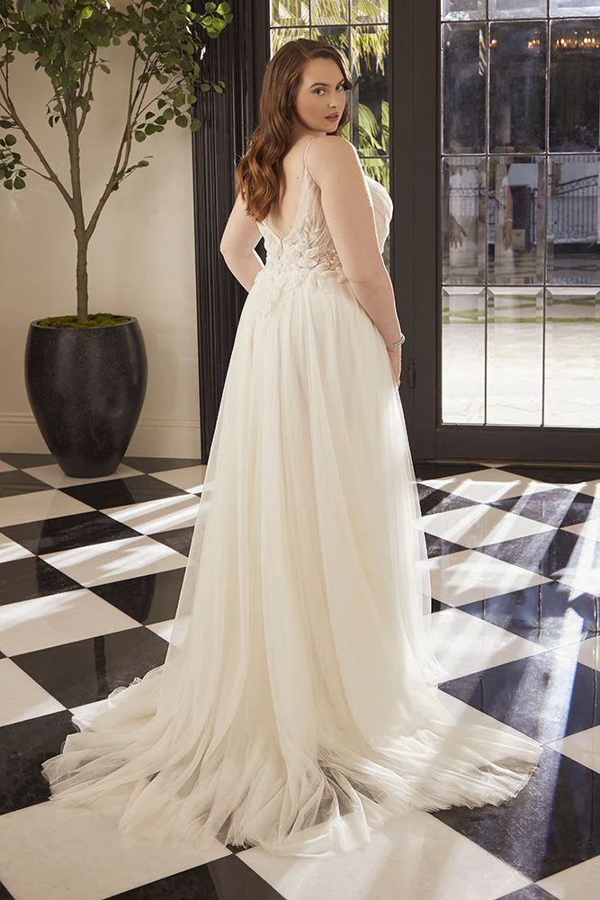 Casablanca Size 16C 2563 Rhiannon Ivory/Nude/Ivory Gown - Image 3