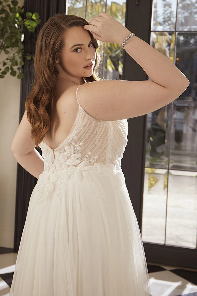 Casablanca Size 16C 2563 Rhiannon Ivory/Nude/Ivory Gown - Image 4
