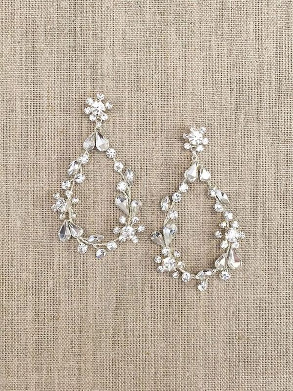 EA281 Rose Gold Rhinestone Earrings