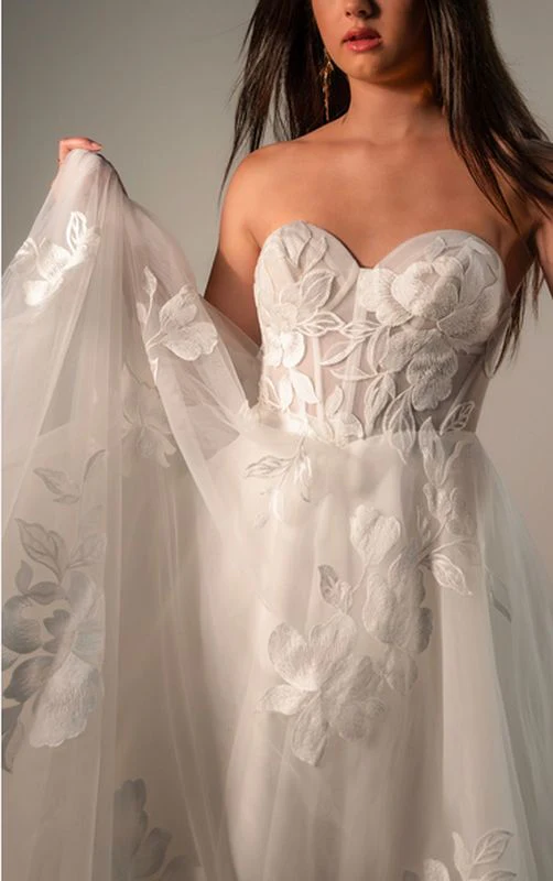 Size 12 Stella York 7975 Ivory/Ivory Gown - Image 3