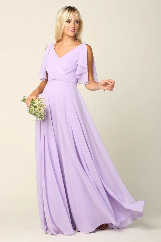 Eva Size L 3345 Lilac Bridesmaid Dress