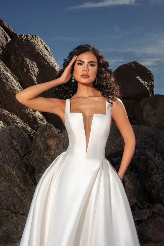 Ivoire by Kitty Chen Size 10 Ezabella Ivory/Tan Gown - Image 3