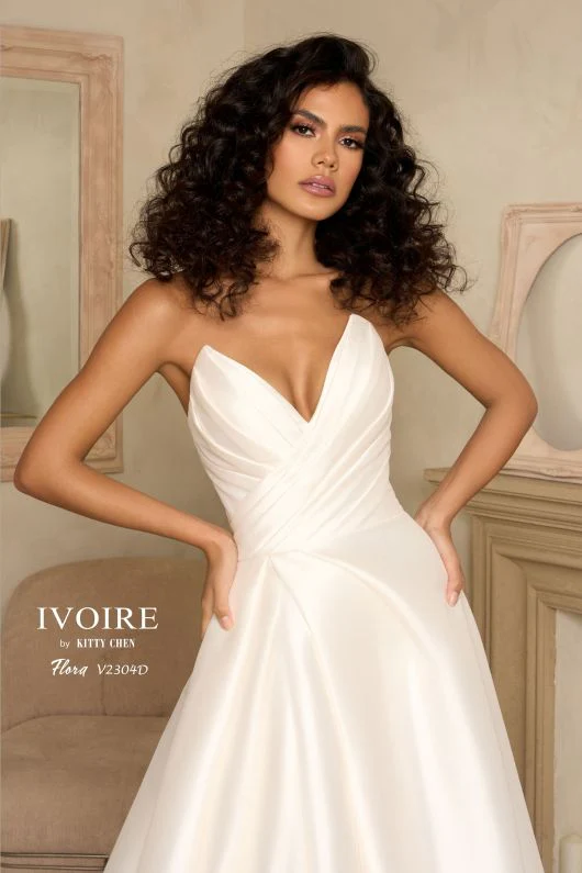 Ivoire by Kitty Chen Size 10 Flora Ivory Gown - Image 3