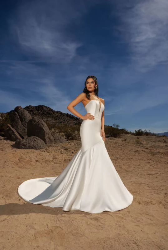 Ivoire by Kitty Chen Size 6 Oriana Ivory/Tan Gown - Image 2