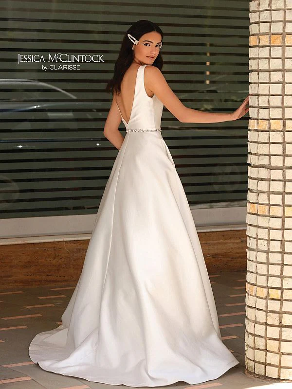 Size 16 Jessica McClintock 700155 Ivory Gown - Image 3