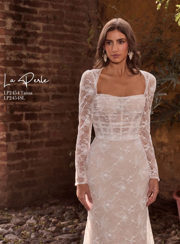 La Perle Size 10 LP2454 Taissa Ivory/Ivory Gown - Image 7