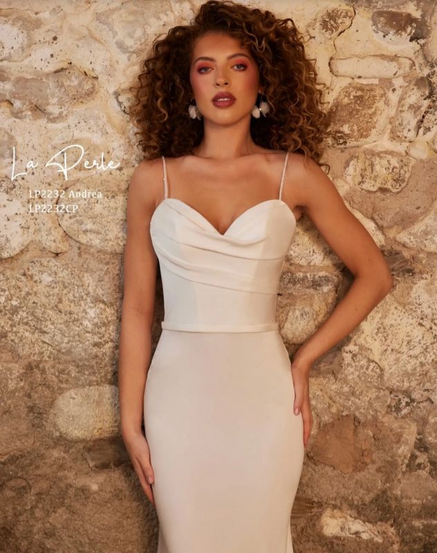 La Perle Size 4 LP2232 Andrea Ivory Gown - Image 2