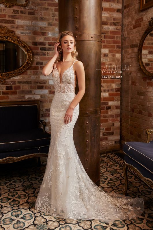 L'amour Size 12 LA22238 June Ivory Gown