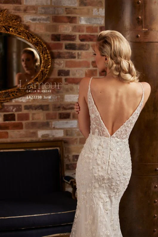L'amour Size 12 LA22238 June Ivory Gown - Image 4