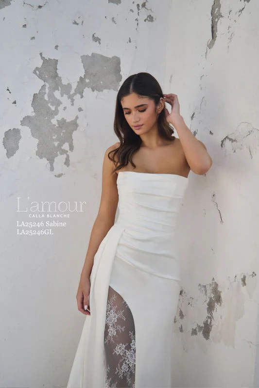 L'amour Size 12 LA25246 Sabine Ivory Gown - Image 2