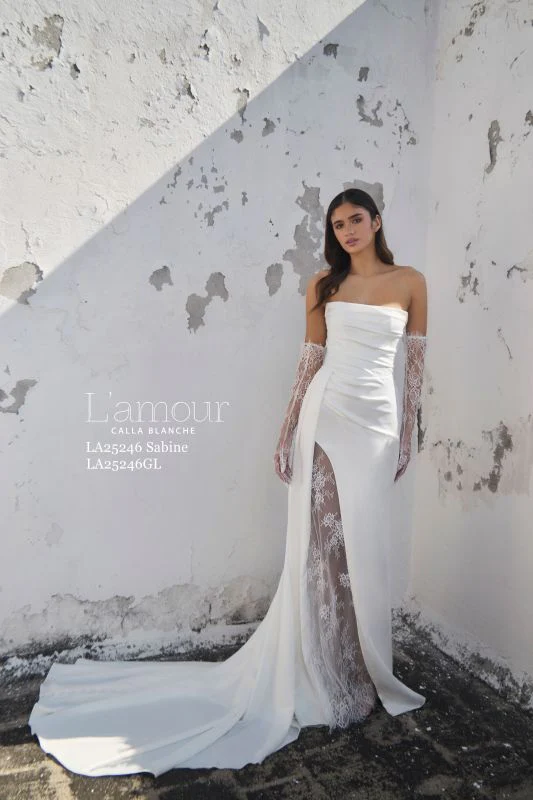 L'amour Size 12 LA25246 Sabine Ivory Gown - Image 4