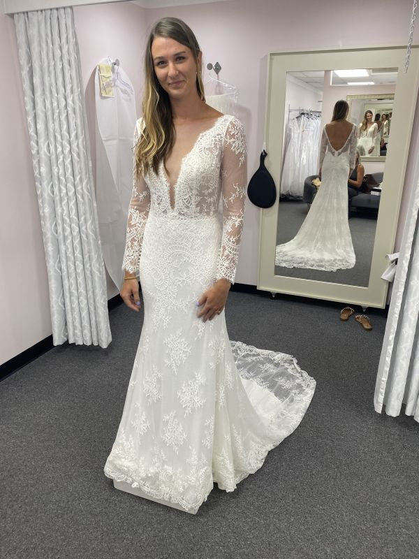 L'amour Size 12 LA8110 Amber Ivory Gown