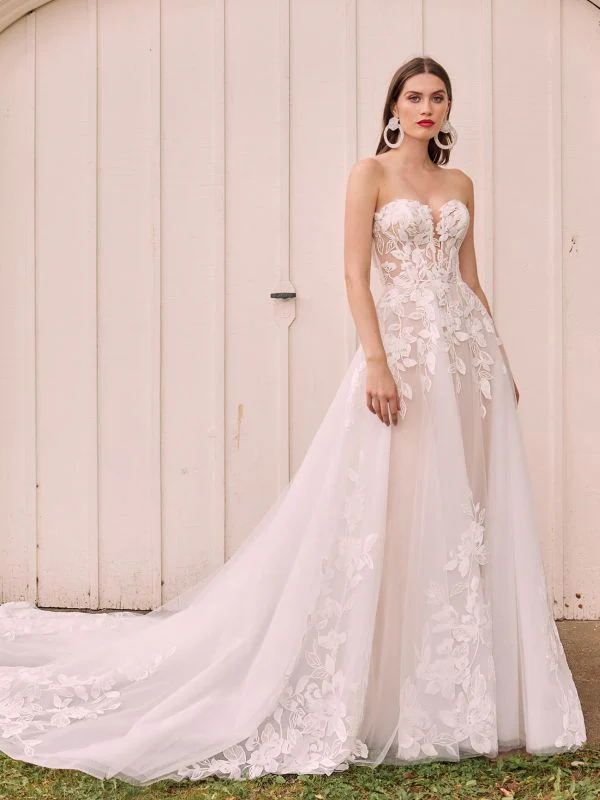 L'amour Size 14 LA22122 Taya Ivory/Skin Gown