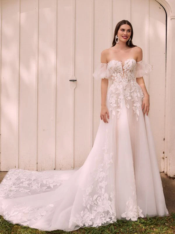 L'amour Size 14 LA22122 Taya Ivory/Skin Gown - Image 4