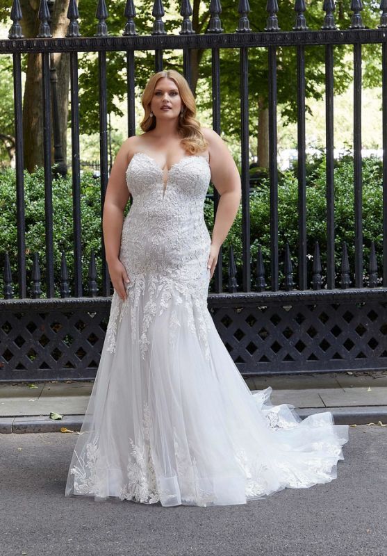 Mori Lee Size 26 3378 Hope Ivory/Porcelain Gown