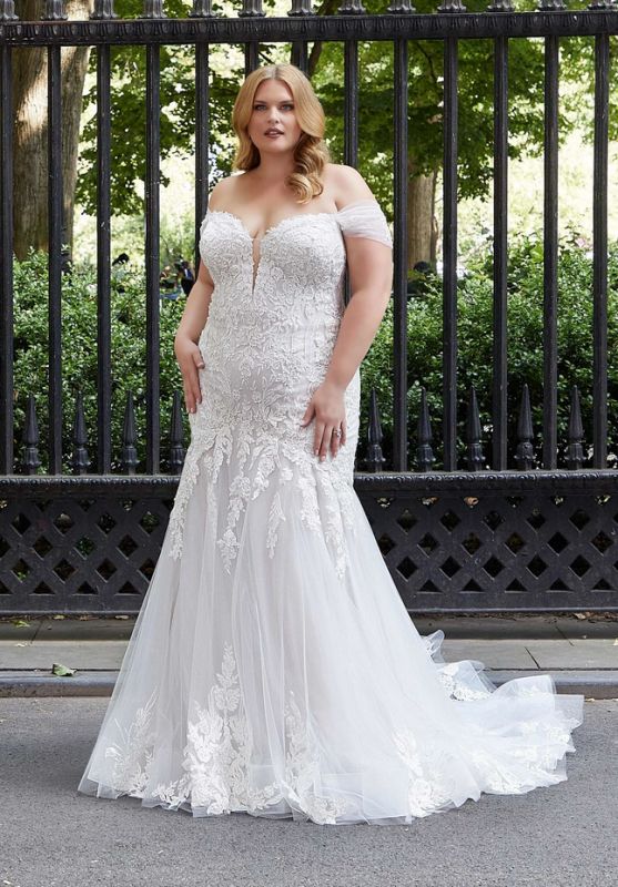 Mori Lee Size 26 3378 Hope Ivory/Porcelain Gown - Image 3