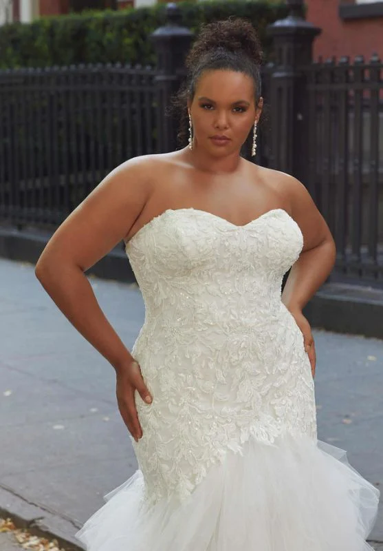 Mori Lee Size 26 3380 Hillary Ivory/Prosecco Gown - Image 3