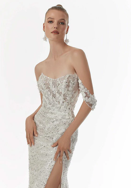 Mori Lee Size 4 1225 Ivory/Champagne Gown - Image 3
