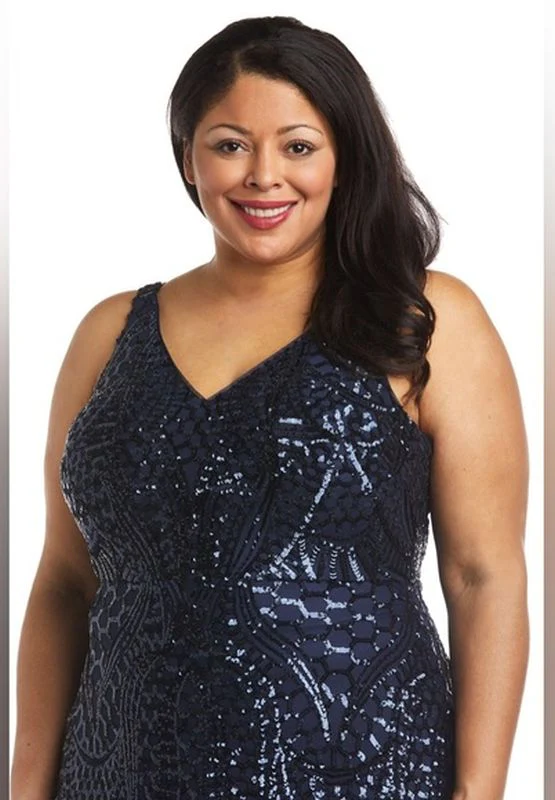 Nightway Size 18W Navy Mother of Bride Dress - Image 2