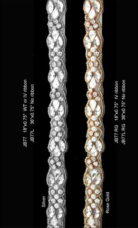 Rose Gold Rhinestone/Pearl Marquise Cut JB77L Belt