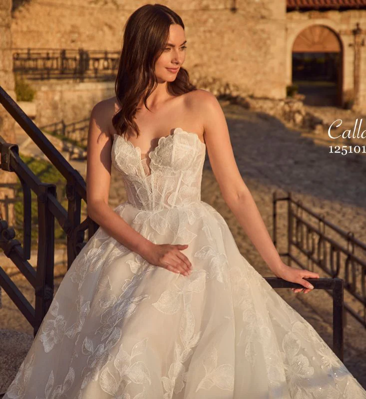 Calla Blanche Size 10 125101 Dalia Ivory/Light Nude Gown - Image 2