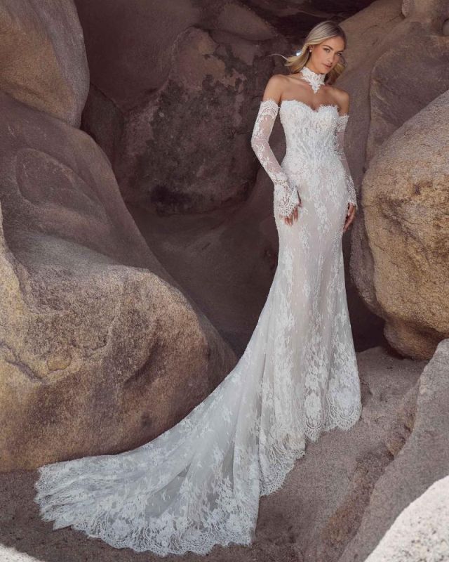 Size 10 Calla Blanche 126102 Coleen Ivory/Light Nude Gown