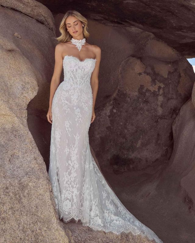 Size 10 Calla Blanche 126102 Coleen Ivory/Light Nude Gown - Image 2