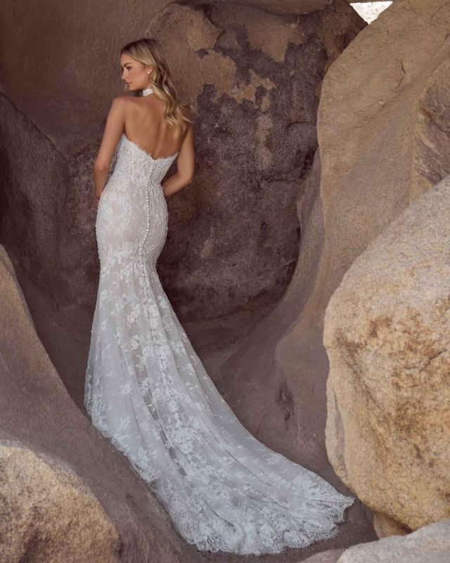 Size 10 Calla Blanche 126102 Coleen Ivory/Light Nude Gown - Image 4