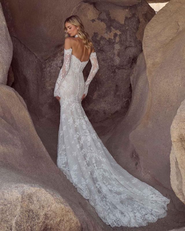 Size 10 Calla Blanche 126102 Coleen Ivory/Light Nude Gown - Image 5