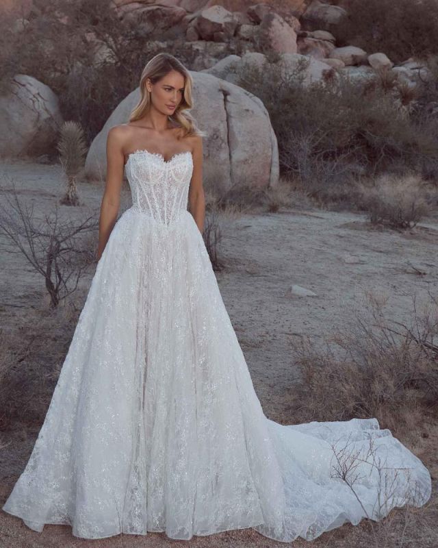 Size 10 Calla Blanche 126105 Bianca Ivory/Light Nude Gown - Image 3