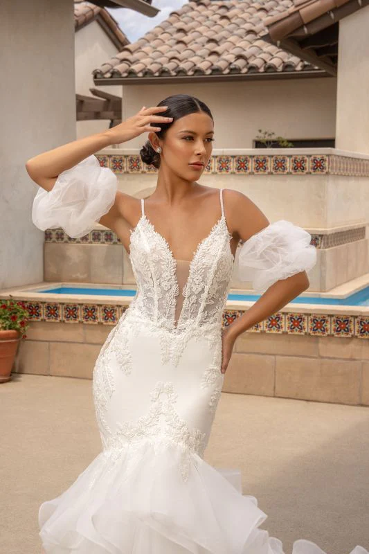 Kitty Chen Couture Size 10 Elodia Ivory/Toffee Gown - Image 2
