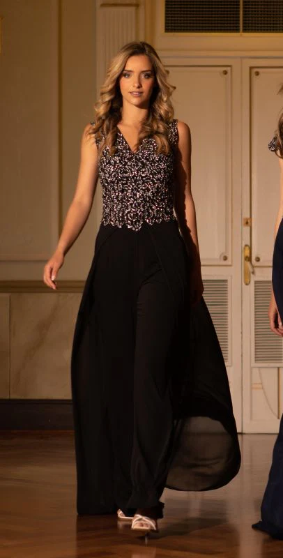 Size 10 Lore 3PT18 Black Mother of Bride Dress