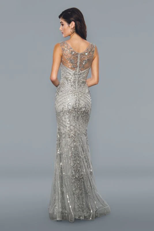 Stella Couture Size 10 21048 Silver Mother of Bride Dress - Image 2