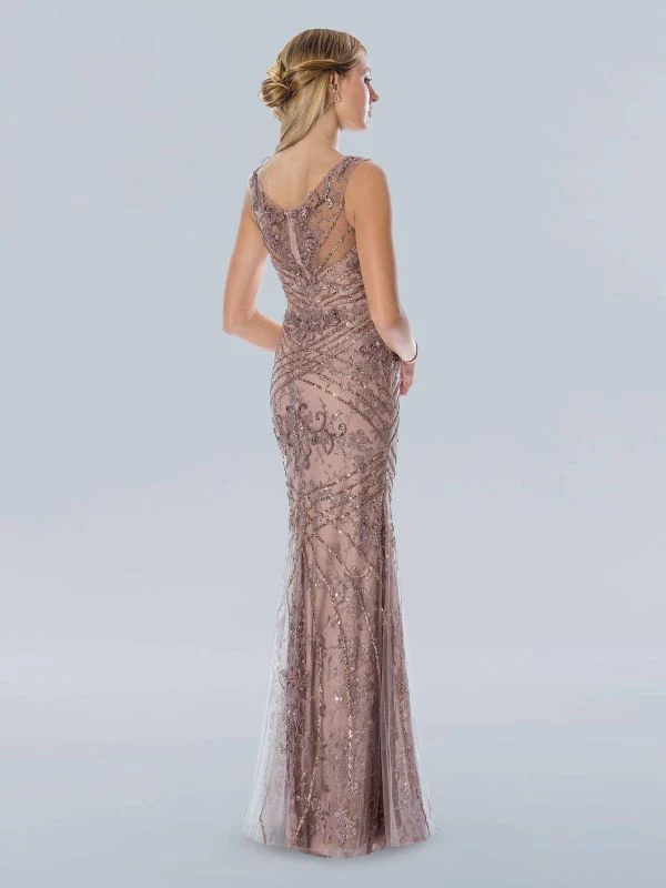 Stella Couture Size 10 21048 Silver Mother of Bride Dress - Image 3