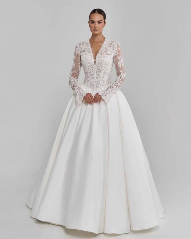 Size 12 BLANC B26105 Lunette Ivory/Skin Gown