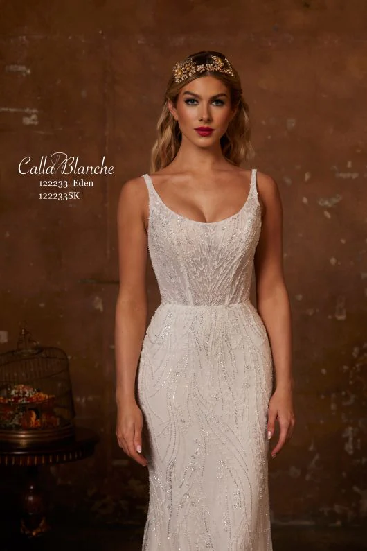 Size 12 Calla Blanche 122233 Eden Ivory/Ivory Gown - Image 2