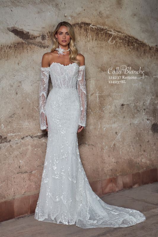 Calla Blanche Size 12 124237 Ramona Ivory Gown