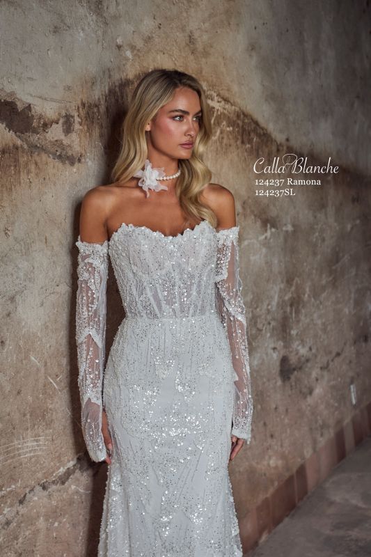 Calla Blanche Size 12 124237 Ramona Ivory Gown - Image 2