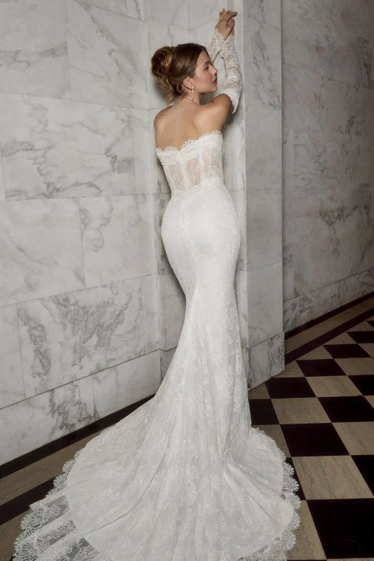 Size 12 Casablanca 2580 Cosette Ivory/Nude/Ivory Gown - Image 4